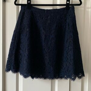J. Crew Navy Lace Skirt Size 2